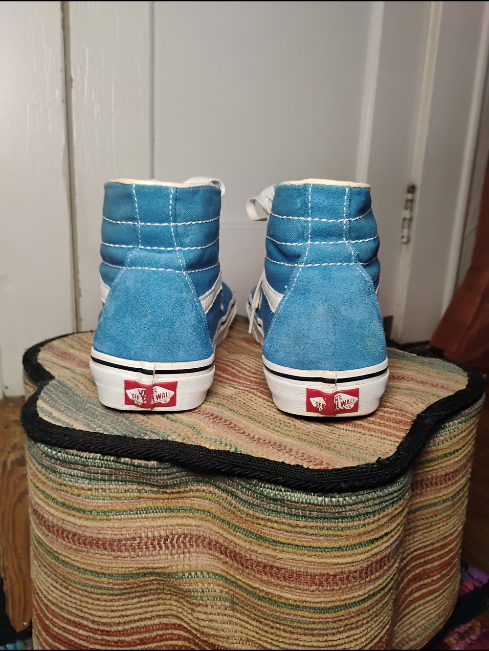 Vans Sk8-Hi Classic High Top Sneakers - Blue & White - Picture 6 of 9